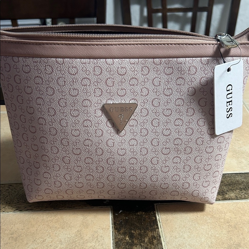 GUESS Blush Monogram Cosmetic Bag